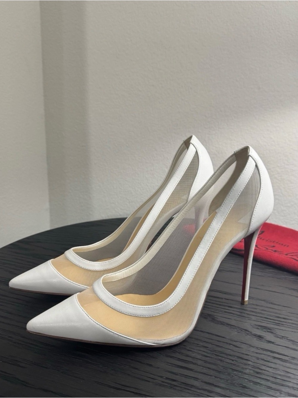 Christian Louboutin Galativi 100 Mesh Leather White 39.5